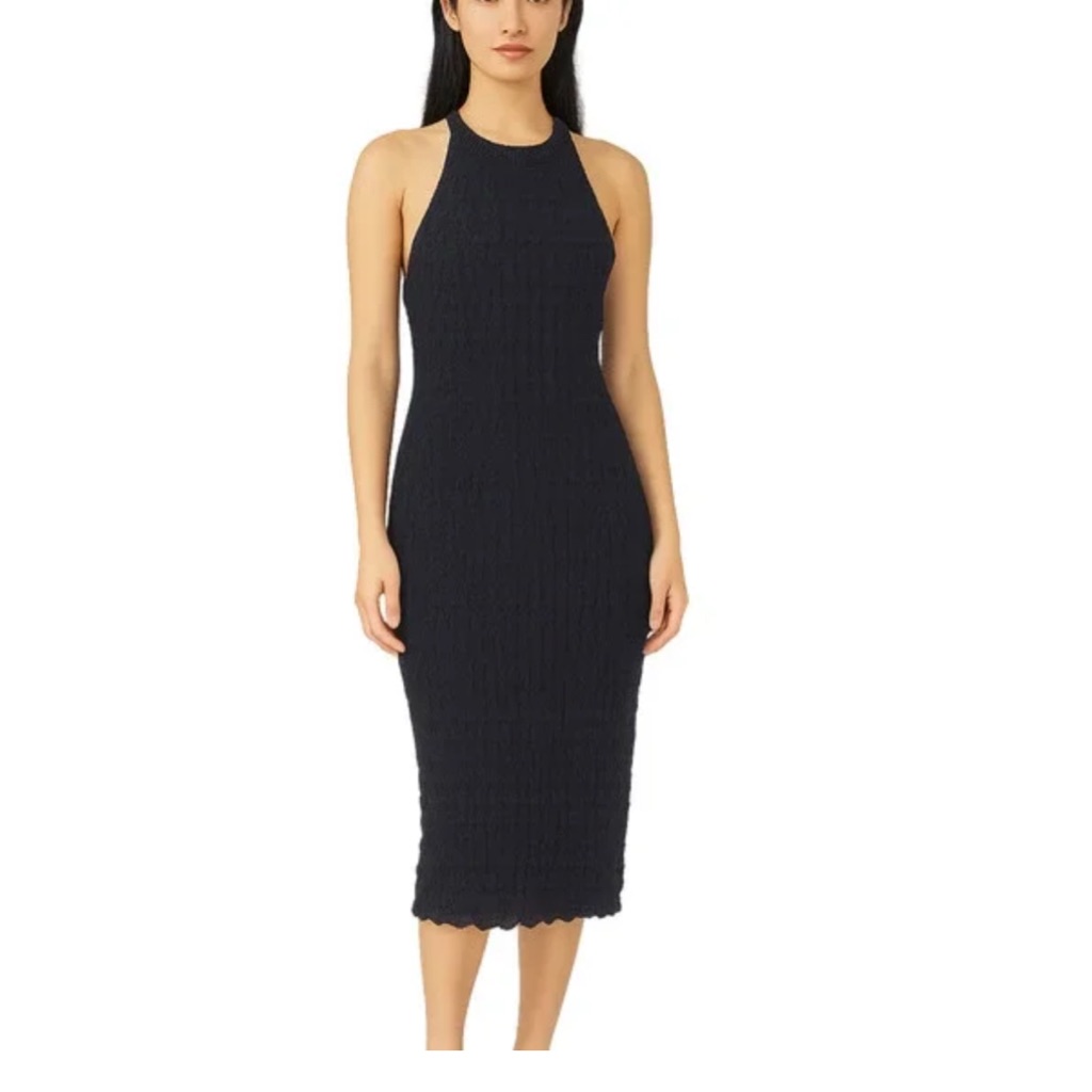Nwt Crochet Sweater Navy Blue Midi Dress Eliza J Medium